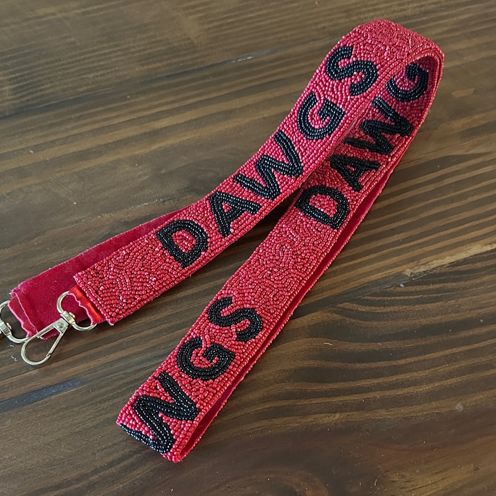 Red Beaded DAWGS Strap